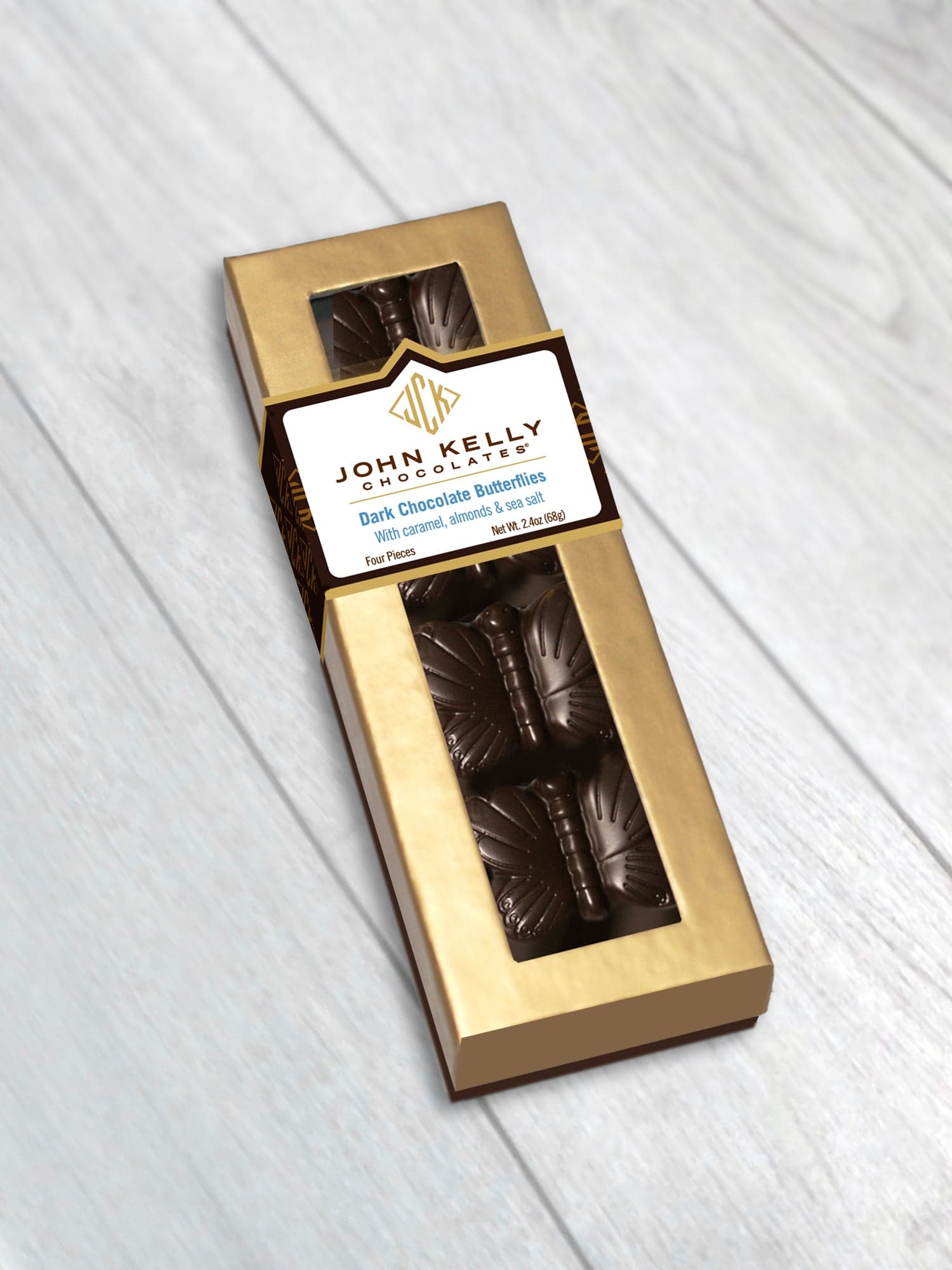 4 Pc John Kelly Dark Chocolate Butterflies