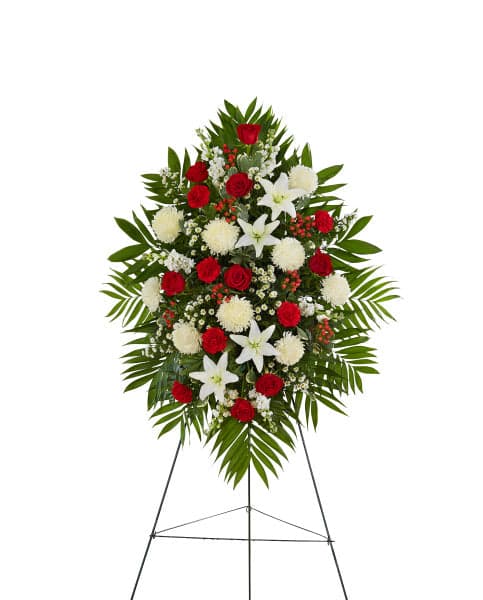 RED AND WHITE STANDING SPRAY