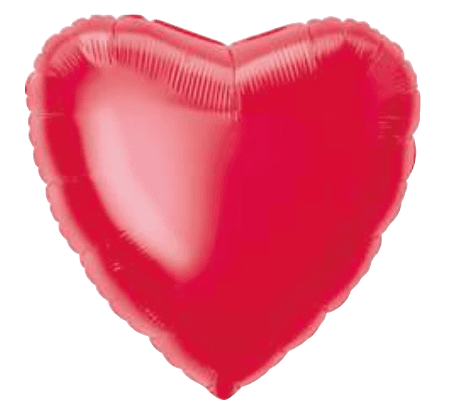 Shiny red heart-shaped balloon, perfect for romantic occasions and celebrations.